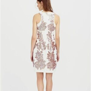 NWT J.Crew White Linen Iridescent Sequin V-Neck Sleeveless Mini Shift Dress